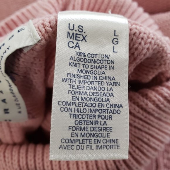 Liz Claiborne Crazy Horse Pink Turtleneck Pullover Cable Knit Sweater L Cotton 1 - Picture 4 of 11